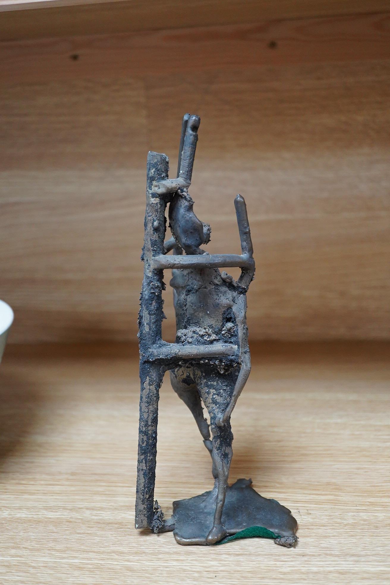 Philip Turner (1918-1997), a modern abstract, rough cast bronze sculpture, 25cm high